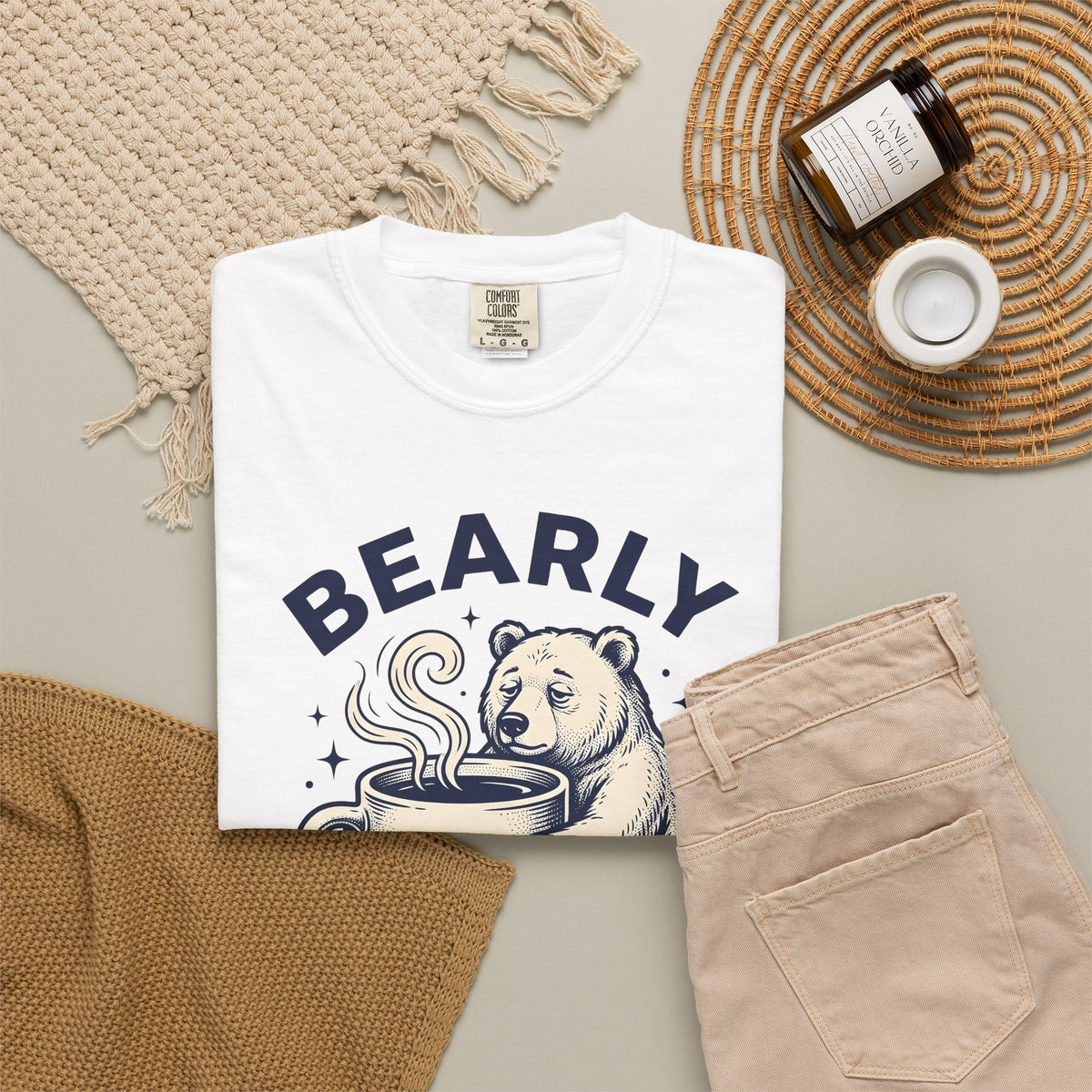 Grizzly Coffee Cup T-Shirt Funny Creatures Gift Women Doodle T-Shirt Coffee T-Shirt T-Shirt Humor Fan Cartoon T-Shirt Beast Graphic Line Art Coffee