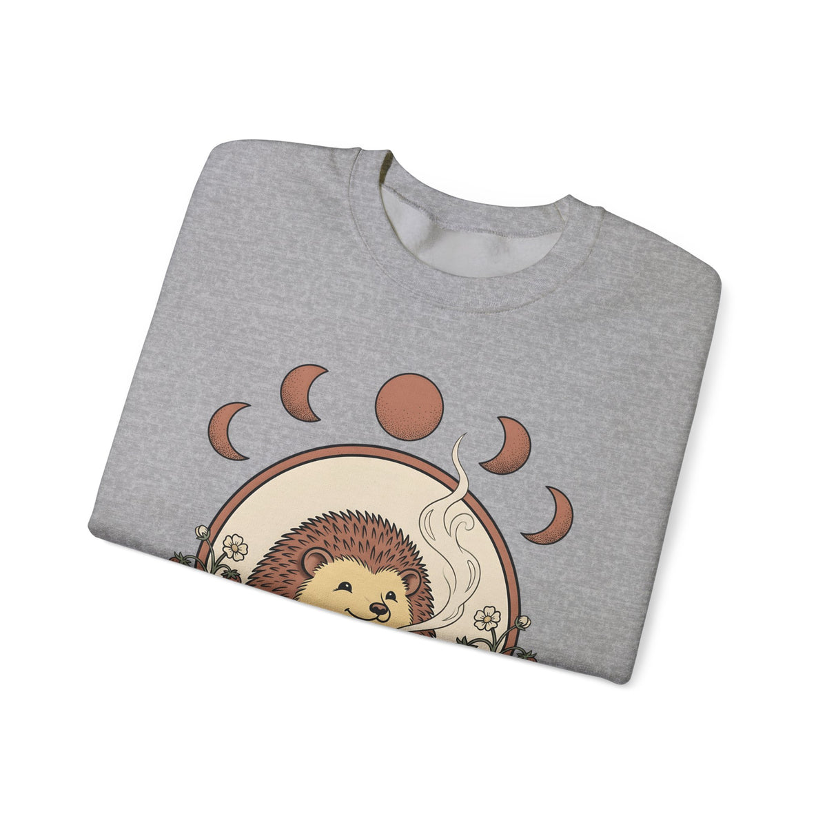 Porcupine Coffee Sweatshirt Cute Wildlife Gift Women Chibi Sweatshirt Coffee Sweatshirt Kawaii Fan Cartoon Sweatshirt Animal Graphic Hand Drawn Strawberry