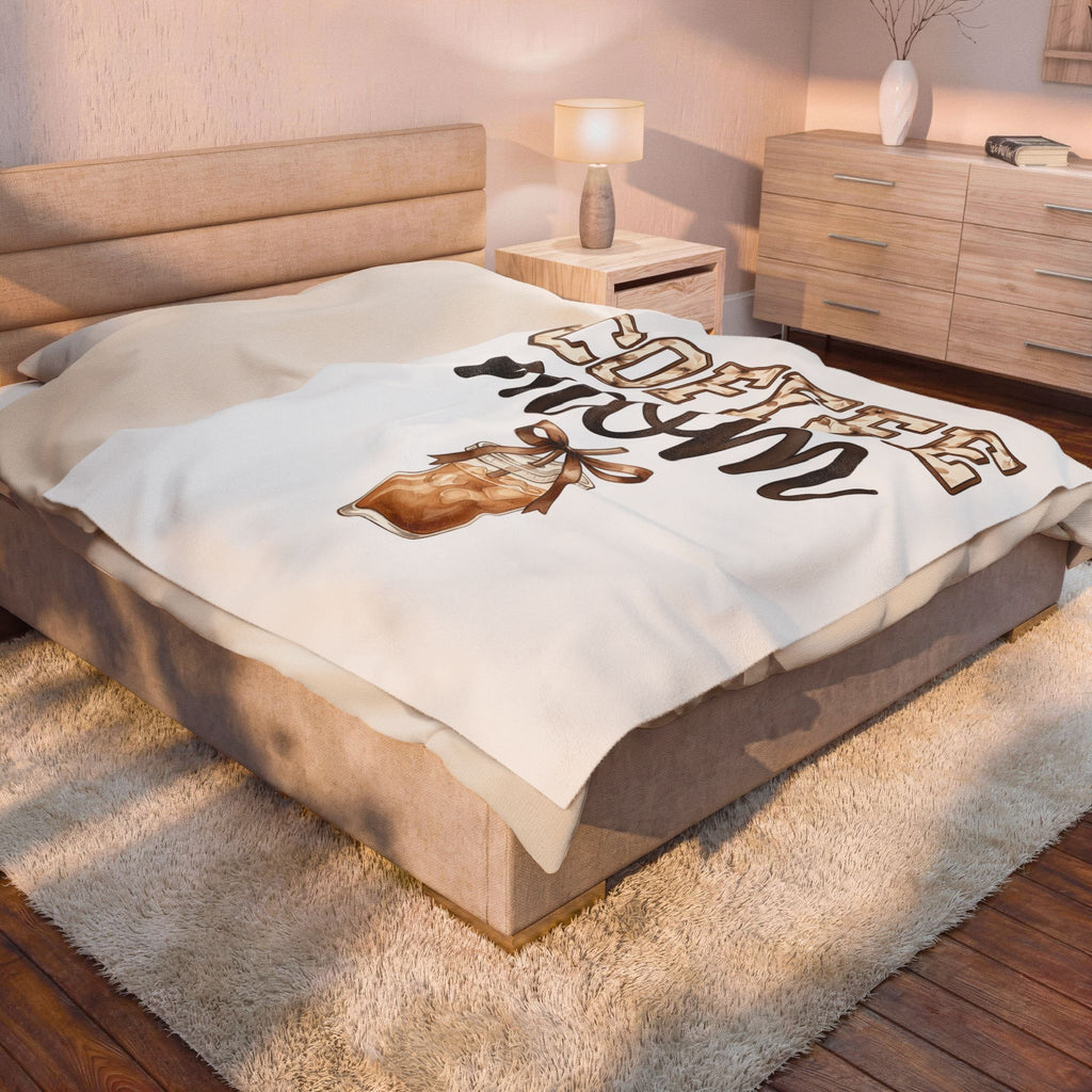 Iced Latte Cup Blanket Moms Café Gift Women Painted Blanket Coffee Cup Blanket Mom Fan Hand Painted Blanket Coffee Shop Graphic Classic Sash Blanket