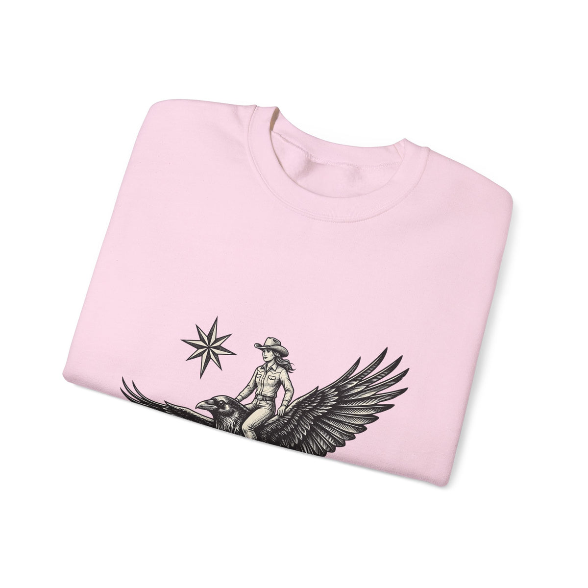 Cowgirl On Raven Cowgirl Travel Gift Country Horsewoman Cowboy Fan Rustic Adventure Retro Sweatshirt