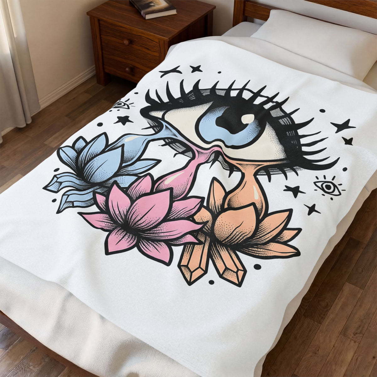 Magical Eye Blanket Boho Chic Meditation Gift Women Tribal Blanket Third Eye Blanket Bohemian Enthusiast Primitive Blanket Mindfulness Graphic