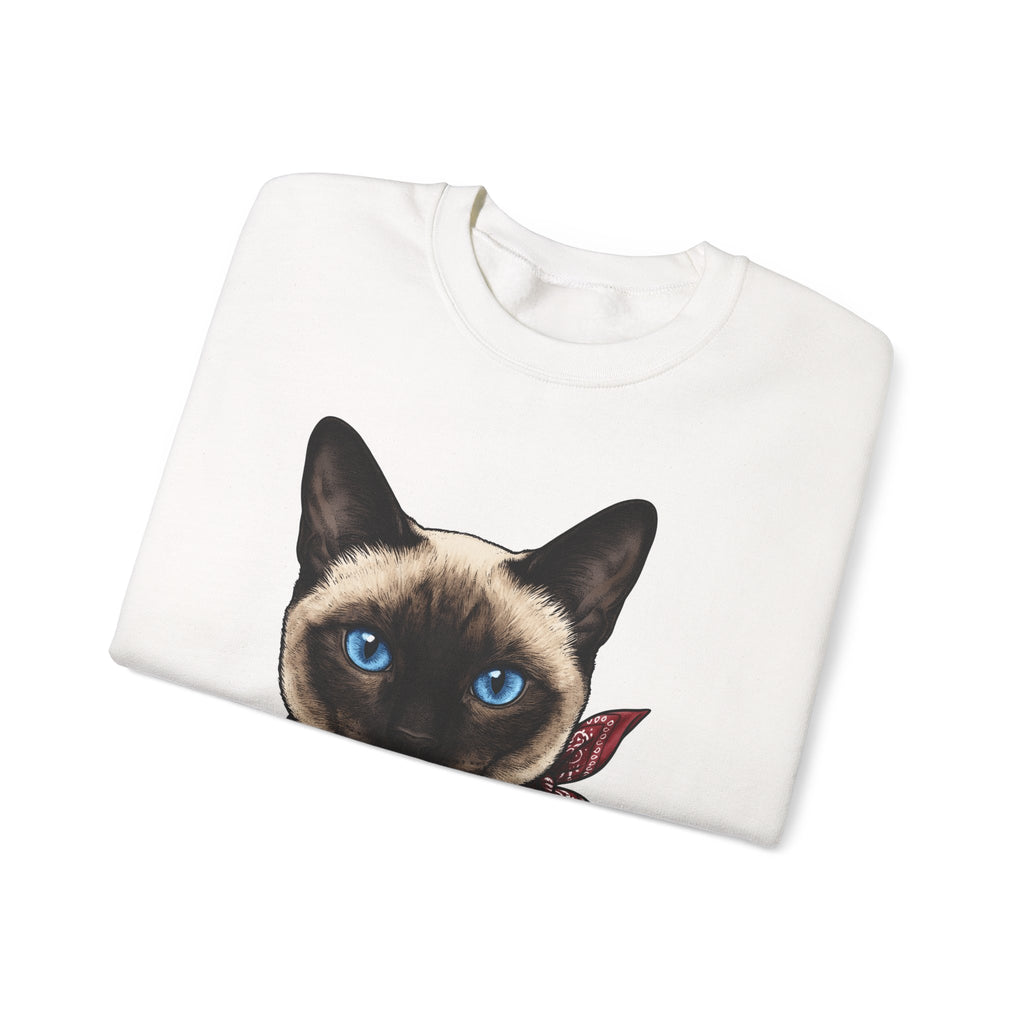 Siamese Cat Sweatshirt Cat Pet Gift Women Realistic Sweatshirt Siamese Sweatshirt Cat Fan Feline Sweatshirt Pet Graphic Vintage Bandana Sweatshirt