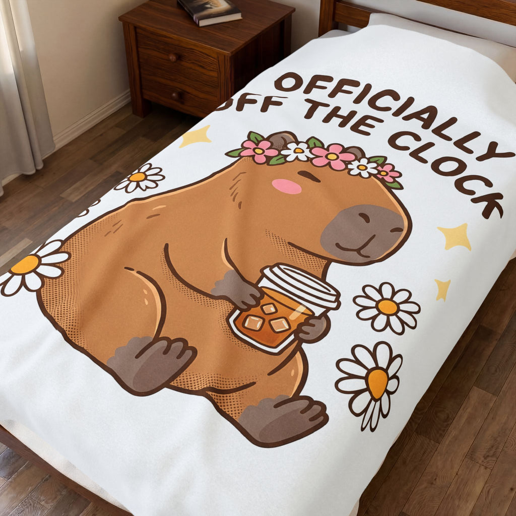 Capybara Coffee Blanket Nurses Animal Gift Women Cute Blanket Coffee Blanket Nurse Enthusiast Adorable Blanket Wildlife Graphic Cartoon Daisies
