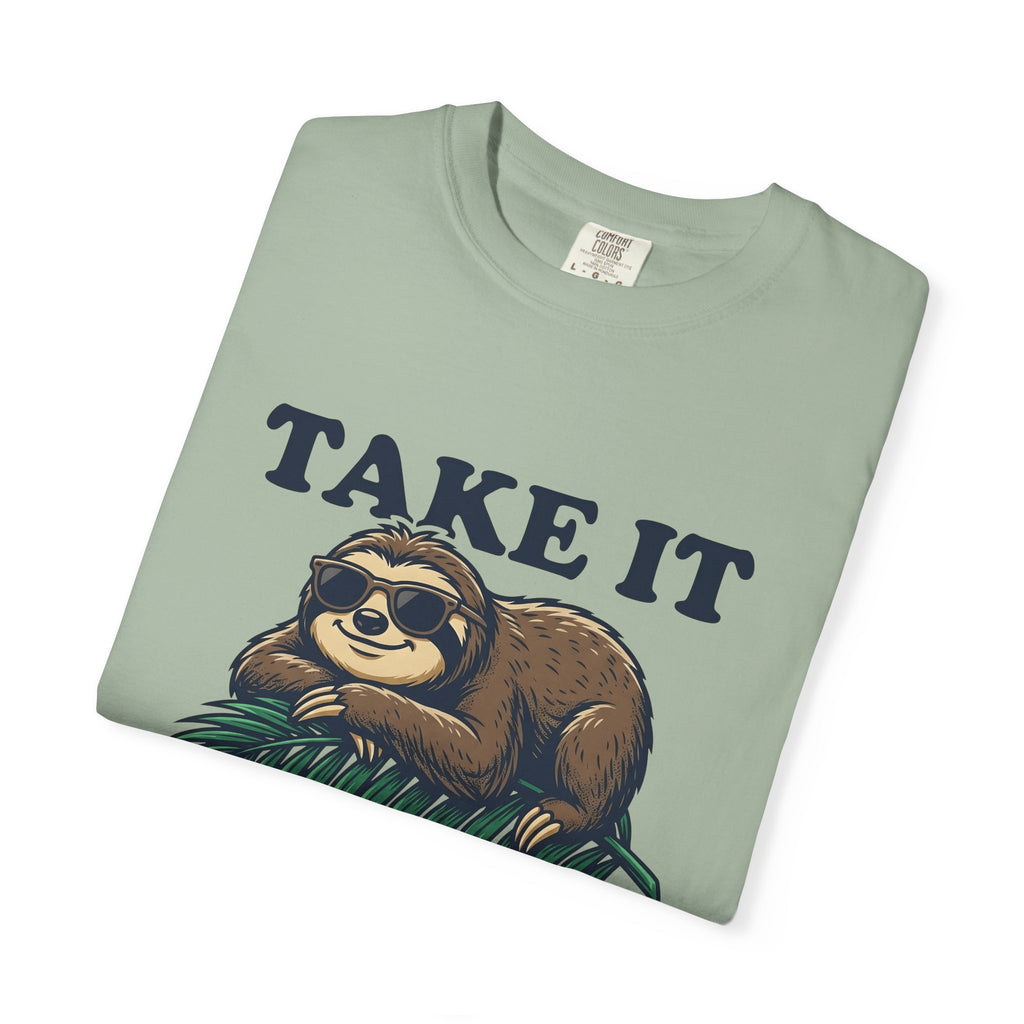 Sloth Shades T-Shirt Funny Wildlife Gift Women Comic T-Shirt Cool Shades T-Shirt Humor Fan Cartoon T-Shirt Animal Graphic Vintage Tropical Leaf