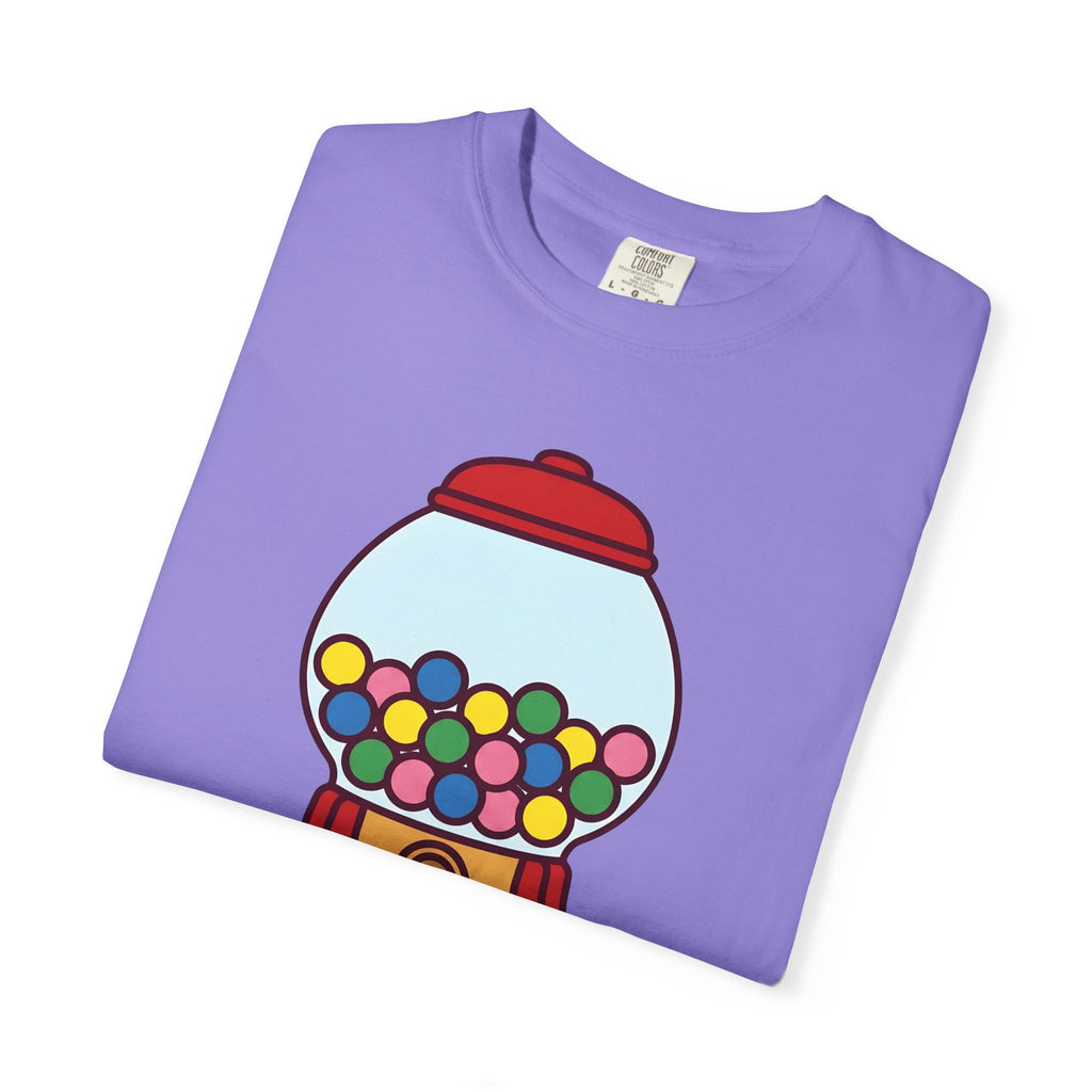 Gumball Dispenser T-Shirt Cute Classic Gift Women Cartoon T-Shirt Gumball Machine T-Shirt Adorable Fan Comic T-Shirt Retro Graphic Doodle Candy