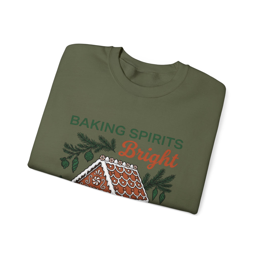 Gingerbread Cabin Sweatshirt Christmas Dessert Gift Women Cartoon Sweatshirt Gingerbread House Sweatshirt Xmas Fan Ginger Cartoon Sweatshirt Pastry Graphic