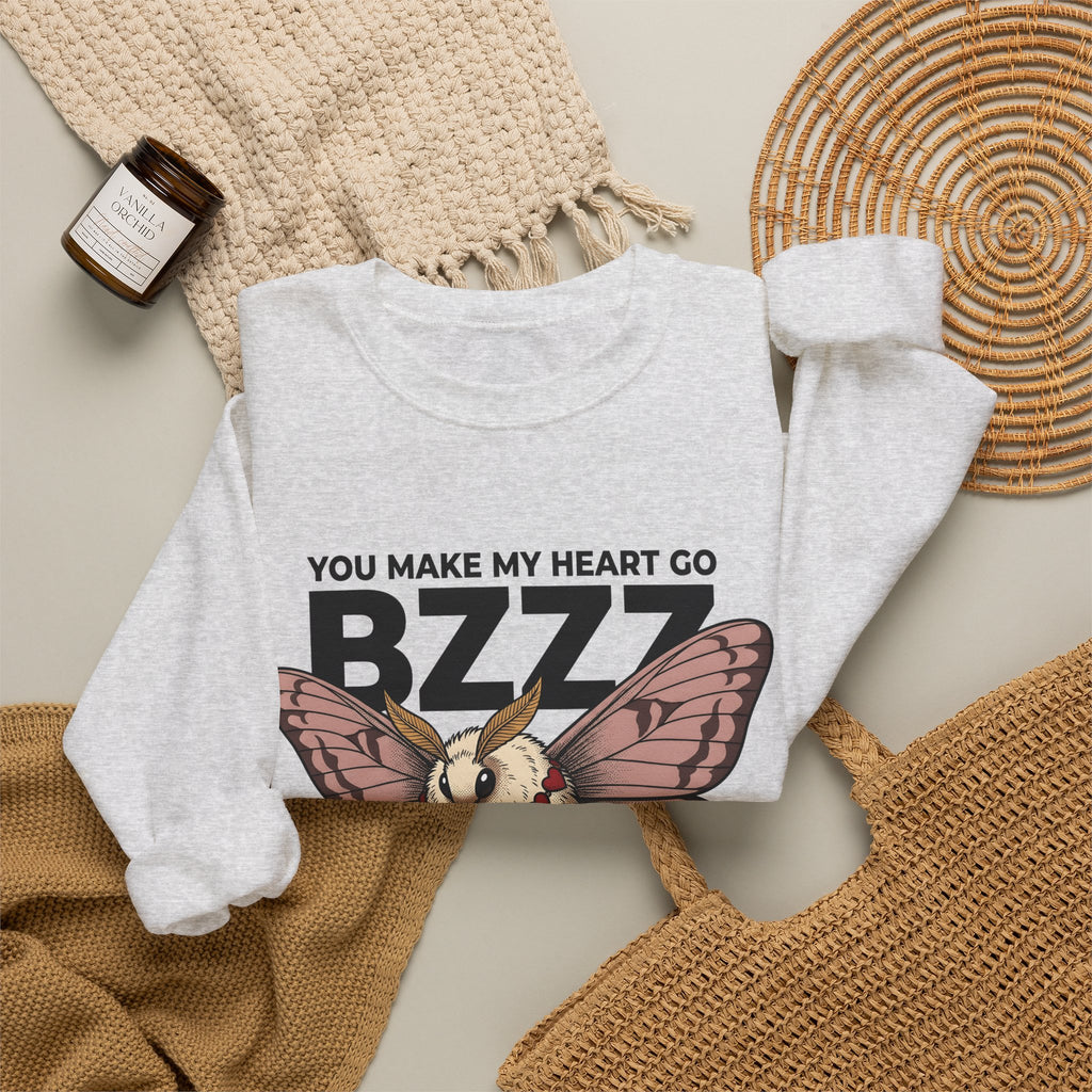 Moth Sweatshirt St. Valentine's Day Affection Gift Women Neo Traditional Sweatshirt Bug Sweatshirt Valentine Fan Vintage Sweatshirt Tender Graphic Antique