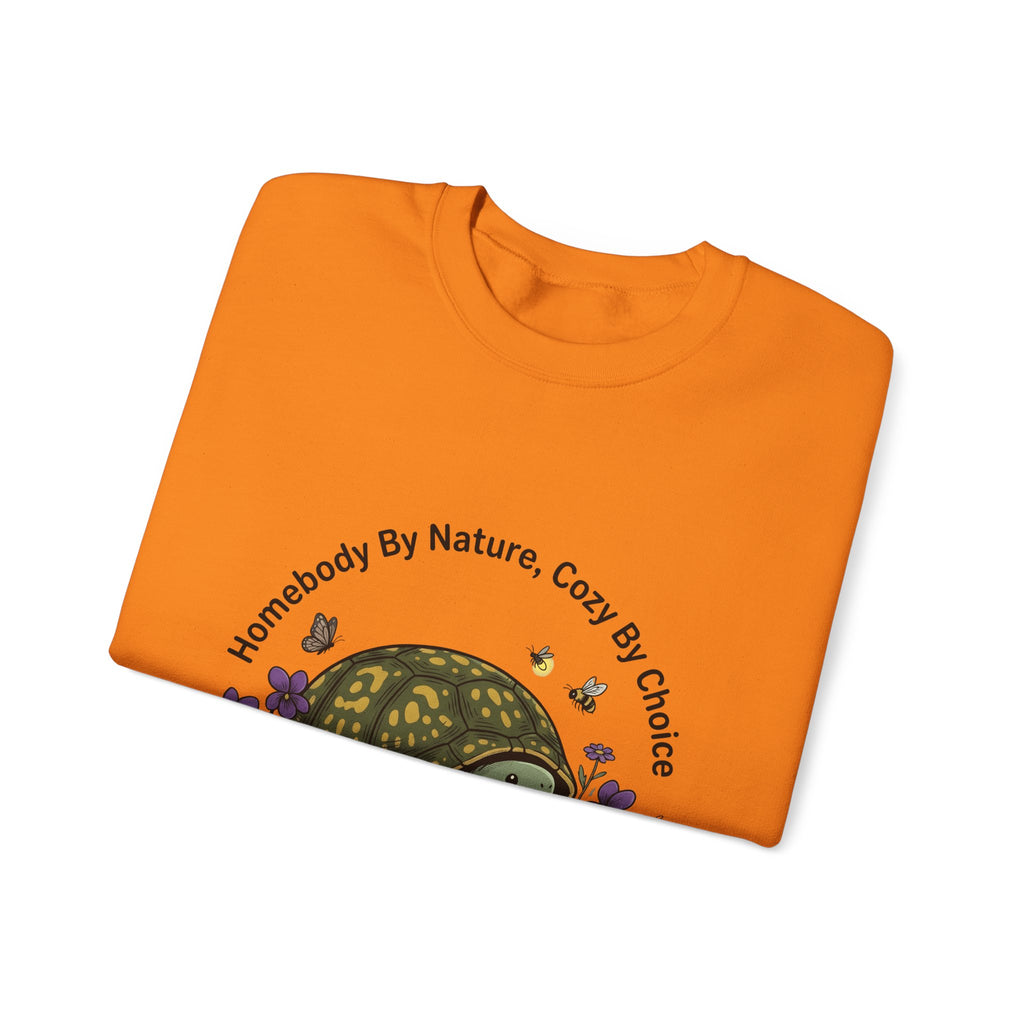 Turtle Cozy Sweatshirt Funny Animal Gift Women Whimsical Sweatshirt Turtle Sweatshirt Humor Fan Cartoon Sweatshirt Wildlife Graphic Hand Drawn Flowers Sweatshirt