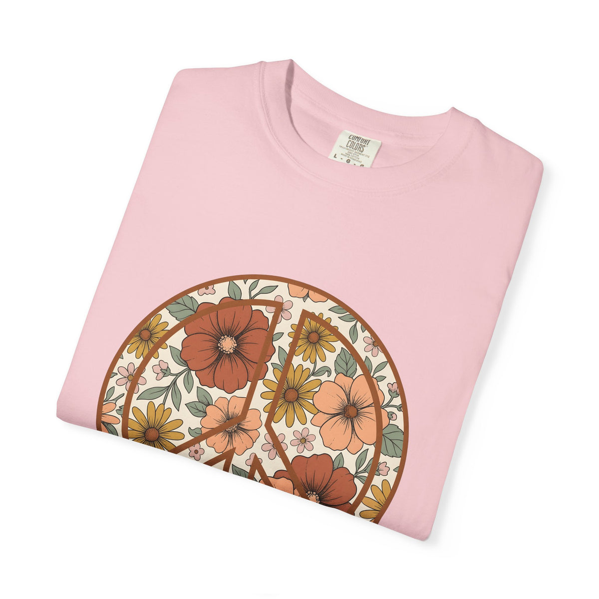 Peace Hand Flower T-Shirt Boho Chic Psychedelic Gift Women Folk T-Shirt Peace Sign T-Shirt Hippie Fan Bohemian T-Shirt Trippy Graphic Classic