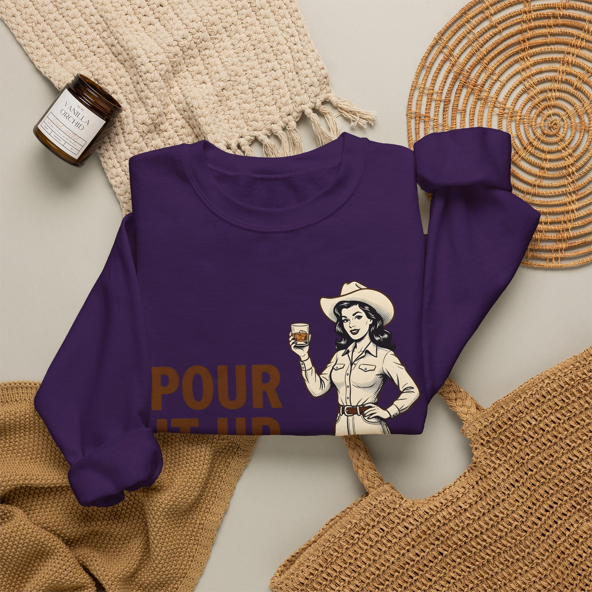Cowgirl Cowgirl Western Gift Vintage Cowgirl Fan Distressed Western Sweatshirt
