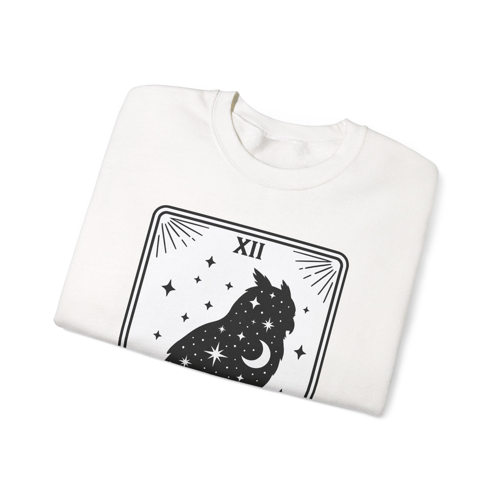 Owl Silhouette Sweatshirt Boho Chic Tarot Gift Women Celestial Sweatshirt Hoot Sweatshirt Bohemian Fan Mystical Sweatshirt Oracle Graphic Vintage Stars Sweatshirt