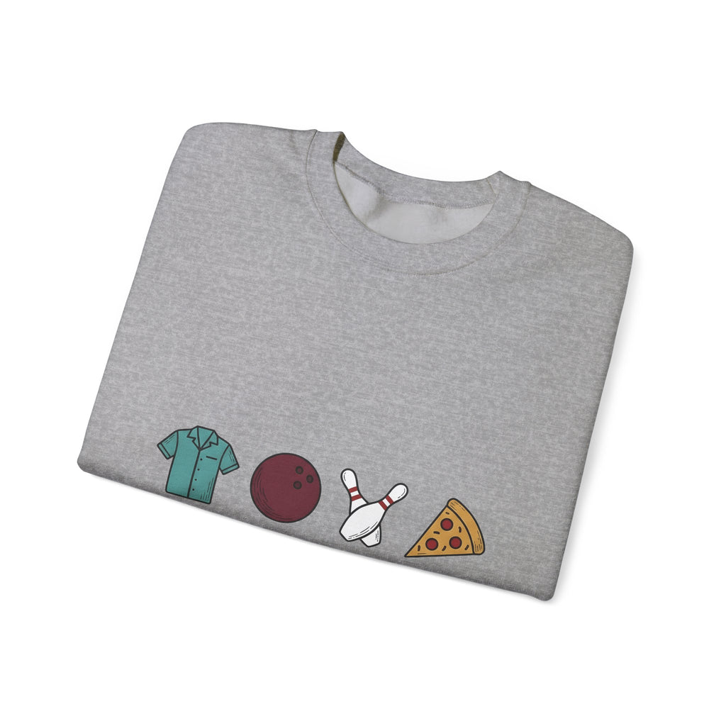 Bowling Symbols Bowling Cuisine Gift Hand Drawn Bowling Icons T Sweatshirt