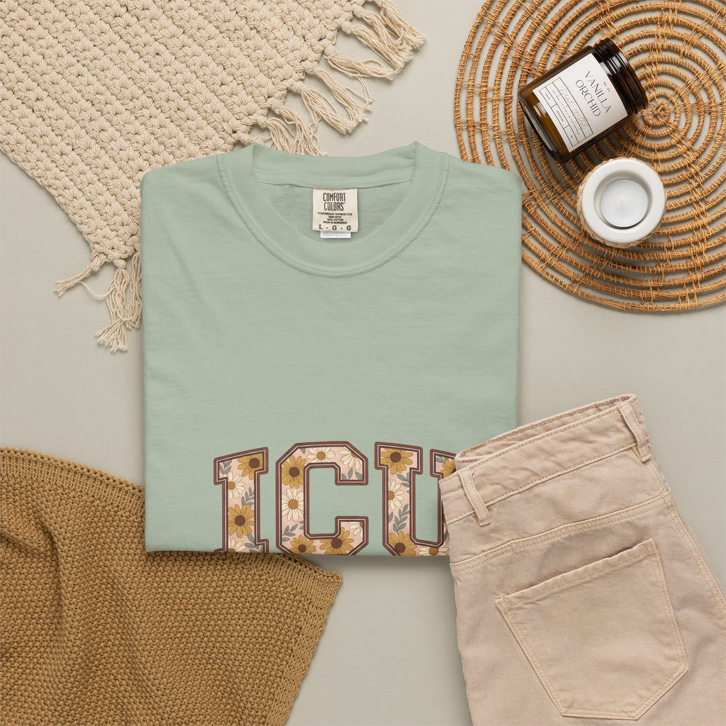 Flower Varsity Letters T-Shirt Nurse Floral Gift Women Boho T-Shirt Letterman T-Shirt Healthcare Enthusiast Hippie T-Shirt Floral Design Retro