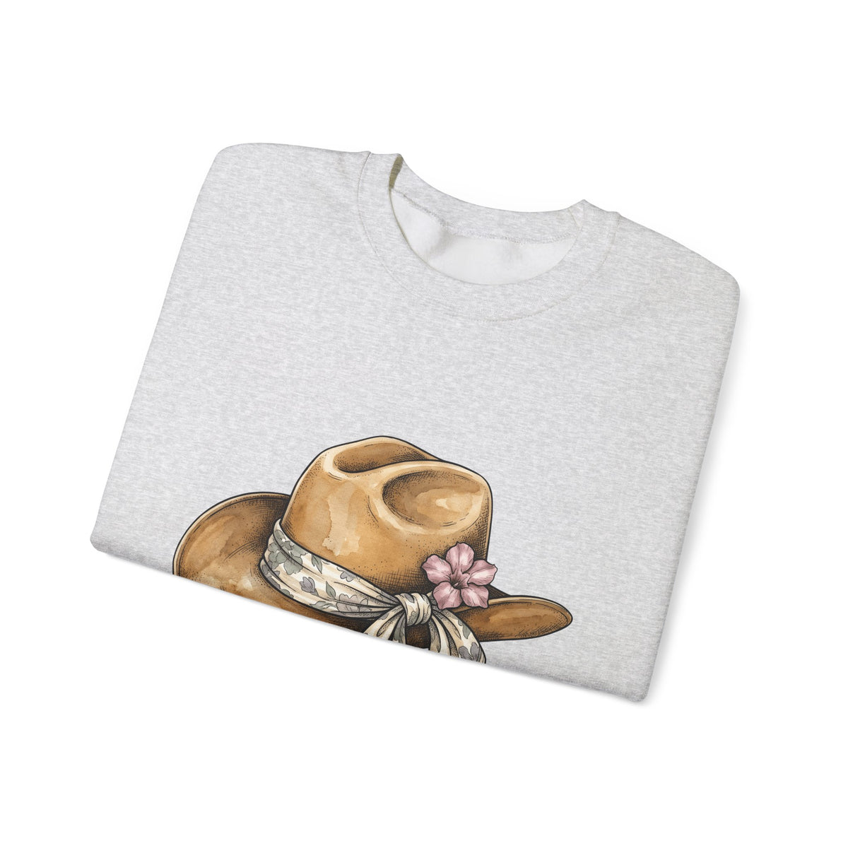 Country Hat Sweatshirt Cowgirl Outback Gift Women Tribal Sweatshirt Cowboy Hat Sweatshirt Rodeo Fan Cowgirl Graphic Sweatshirt Folk Flower Kerchief Sweatshirt
