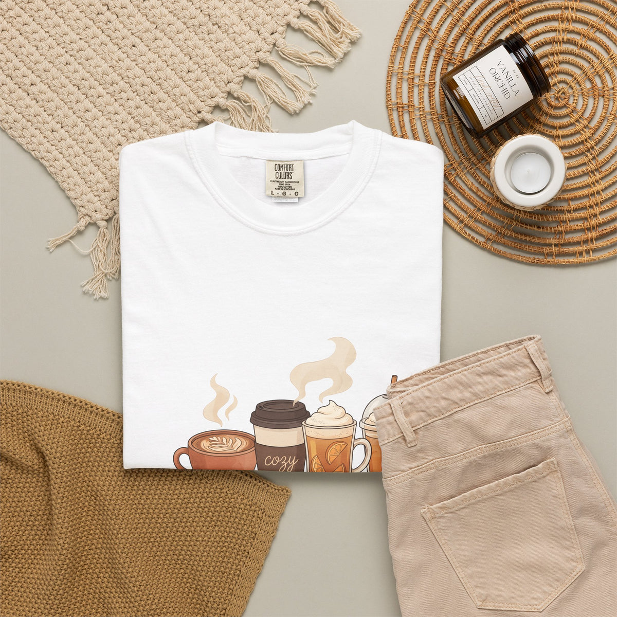 Espresso Drinks T-Shirt Coffee Harvest Gift Women Cartoon T-Shirt Coffee T-Shirt Coffee Fan Illustrated Graphic Autumn Design Line Art Baked Goods