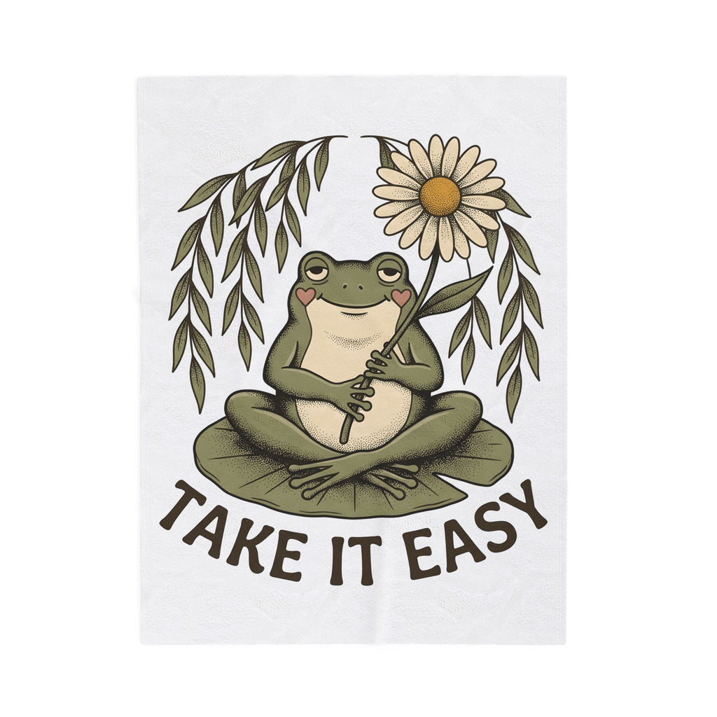 Frog Flower Cute Animal Gift Boho Toad T Blanket