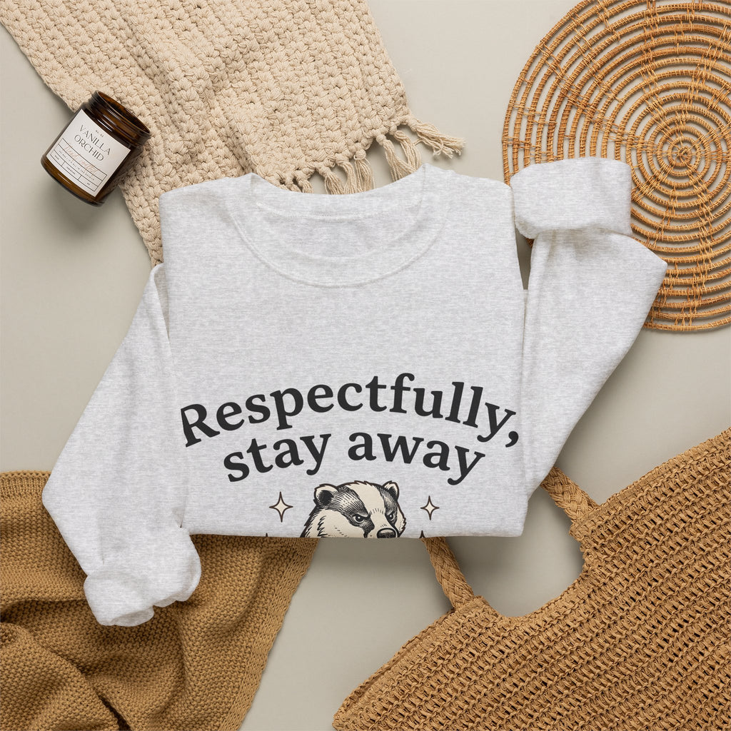 Badger Bow Accessory Sweatshirt Funny Fauna Gift Women Cartoon Sweatshirt Hair Bow Sweatshirt Humor Fan Comic Sweatshirt Wildlife Graphic Old School Glimmers