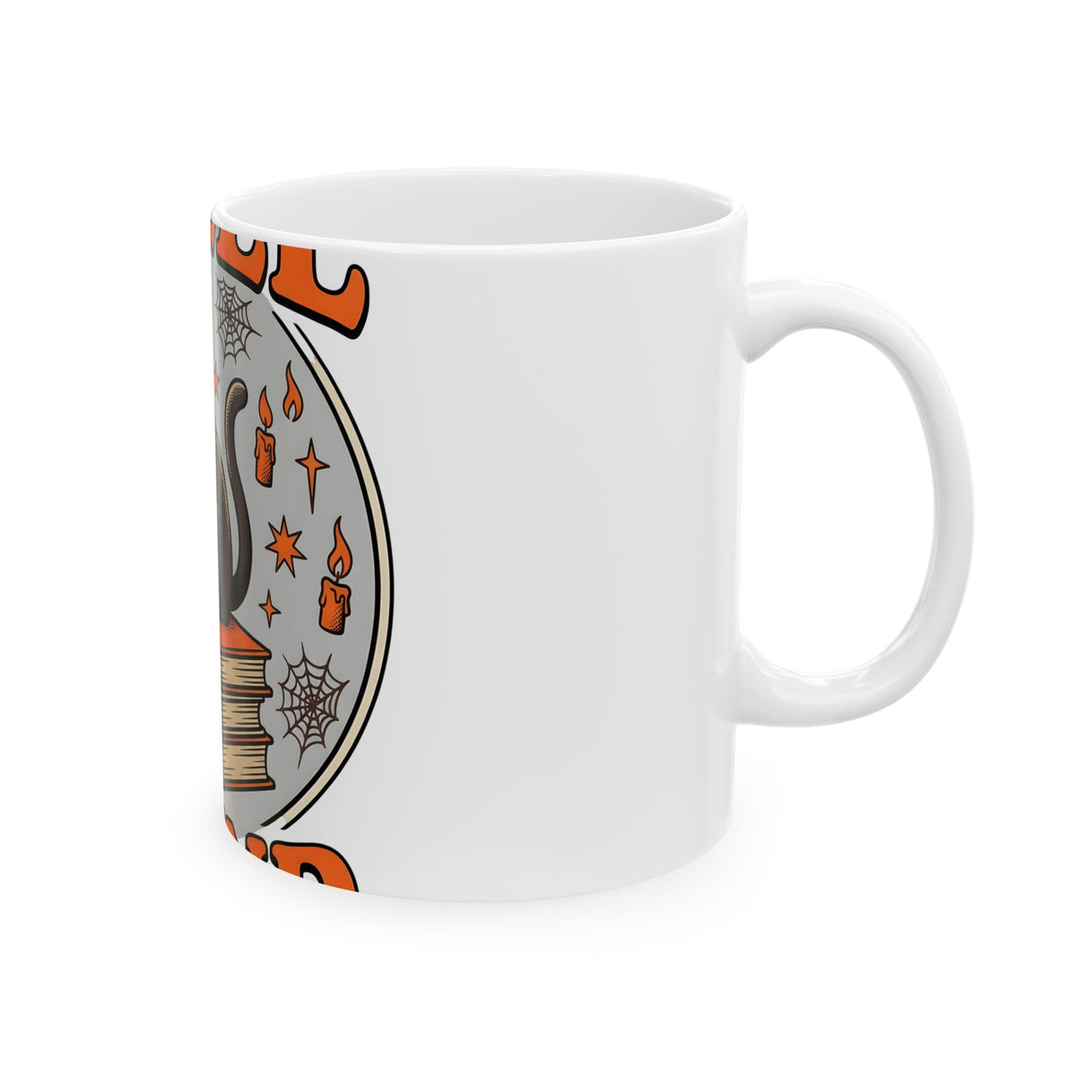 Black Cat Mug Halloween Witchcraft Gift Women Vintage Mug Cat Mug Horror Fan Occult Graphic Mug Retro Spell