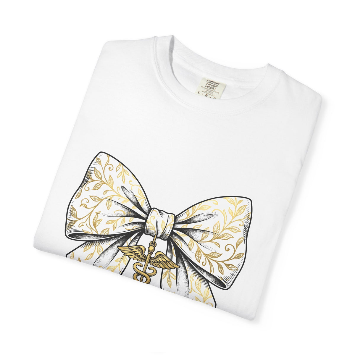 Medical Bow T-Shirt Nurses Healthcare Gift Women Botanical T-Shirt Medical Bow Tie T-Shirt Nurse Enthusiast Botanical Illustration Medical Graphic