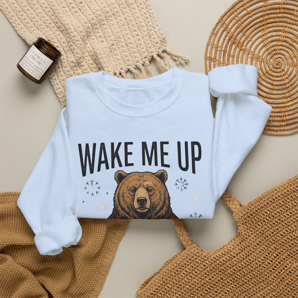 Bear Knitwear Sweatshirt Christmas Cold Gift Women Cabin Sweatshirt Teddy Sweatshirt Xmas Fan Rustic Sweatshirt Frosty Graphic Outline Winter Snow Sweatshirt