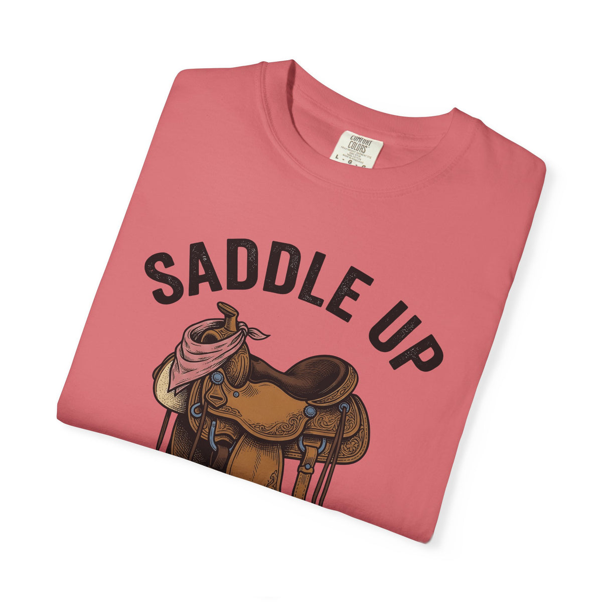 Horse Saddle T-Shirt Cowgirl Agriculture Gift Women Classic T-Shirt Saddle T-Shirt Rancher Fan Vintage T-Shirt Farming Graphic Old School Kerchief