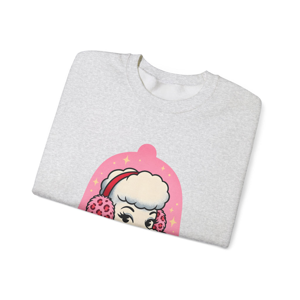 Poodle Dog Christmas Dog Gift Cartoon Poodle Xmas Fan Funny Dog Retro Earmuffs Sweatshirt