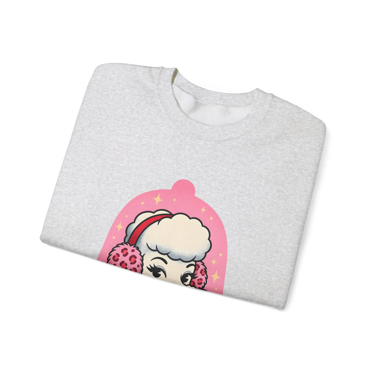 Poodle Dog Christmas Dog Gift Cartoon Poodle Xmas Fan Funny Dog Retro Earmuffs Sweatshirt