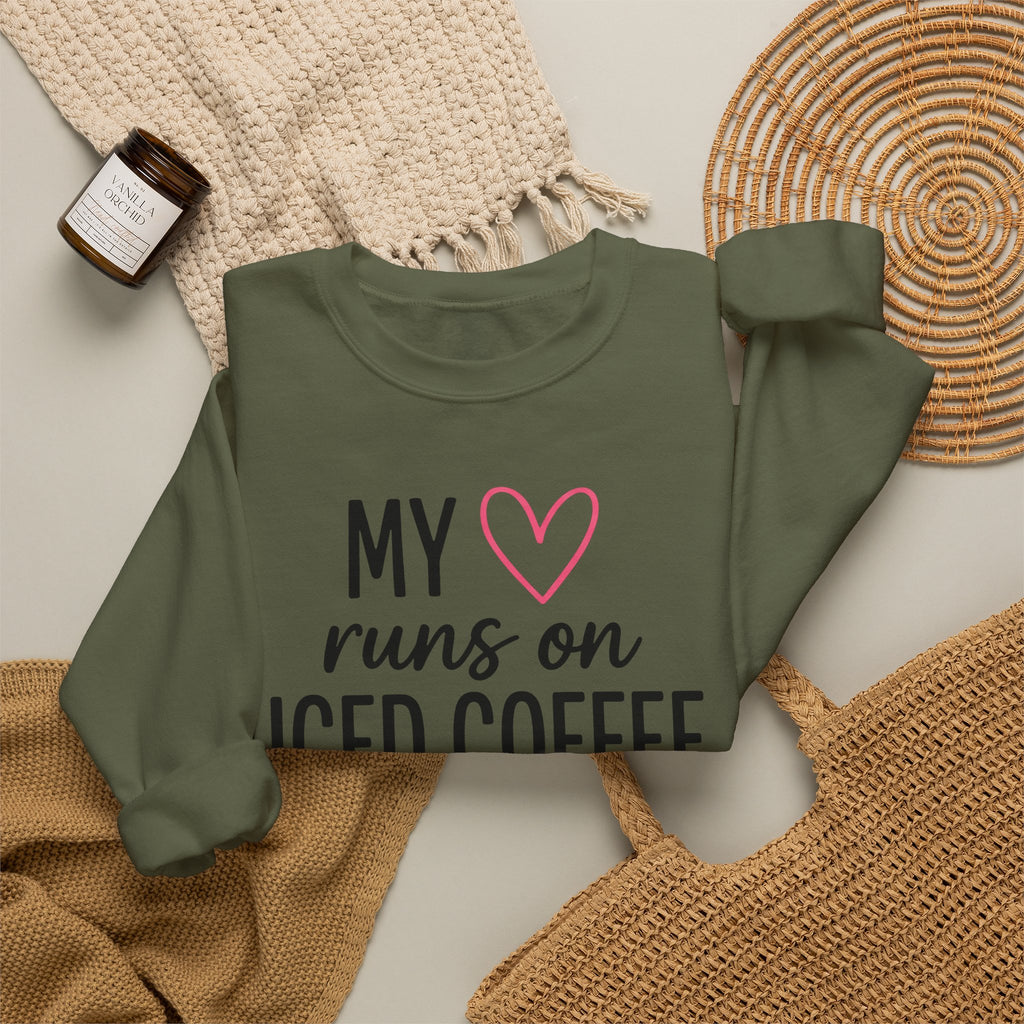 Cold Coffee Cup Sweatshirt Moms Espresso Gift Women Adorable Sweatshirt Coffee Sweatshirt Sweatshirt Mother Fan Coffee Sweatshirt Caffè Graphic Simple Love Symbol