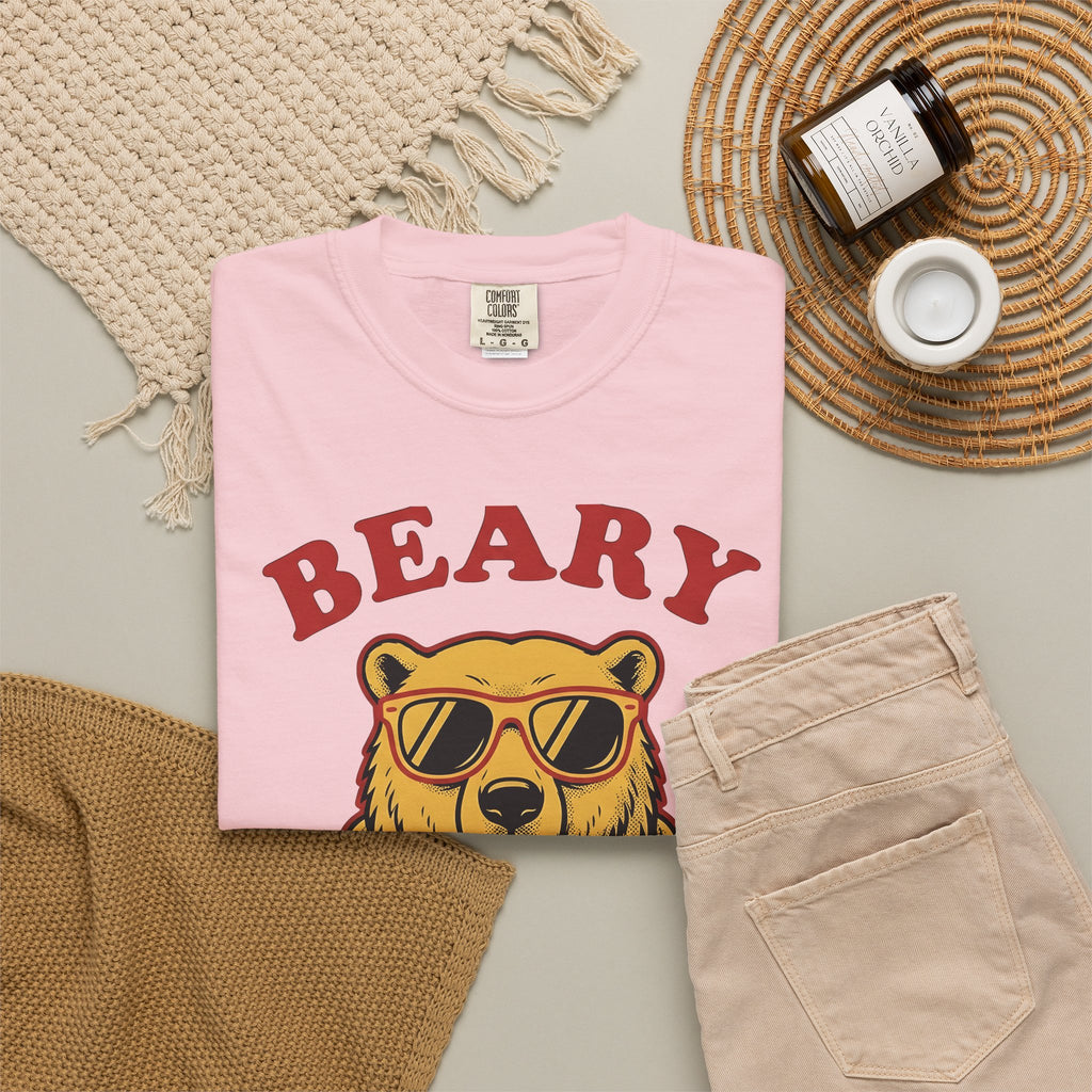 Bear Shades T-Shirt Christmas Wildlife Gift Women Comic T-Shirt Teddy T-Shirt Xmas Fan Cartoon T-Shirt Animal Graphic Retro Neck Wrap T-Shirt