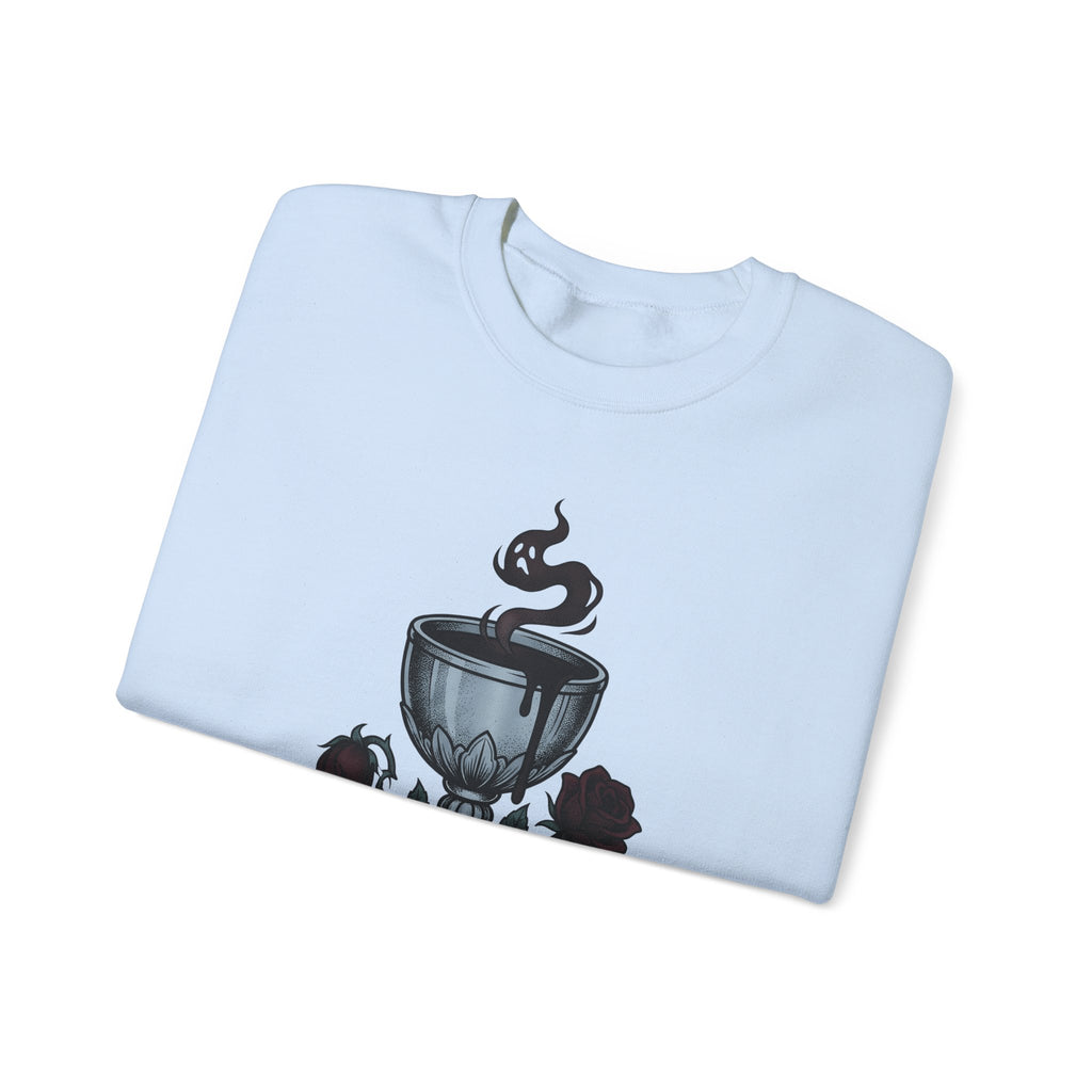 Chalice Roses Sweatshirt Nurses Therapy Gift Women Dark Sweatshirt Goblet Sweatshirt Nurse Enthusiast Gothic Sweatshirt Counseling Graphic Antique Spirit