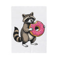 Raccoon Donut Desserts Animal Gift Cartoon Donut Pastry Fan Comic Wildlife Hand Drawn Sprinkles Blanket