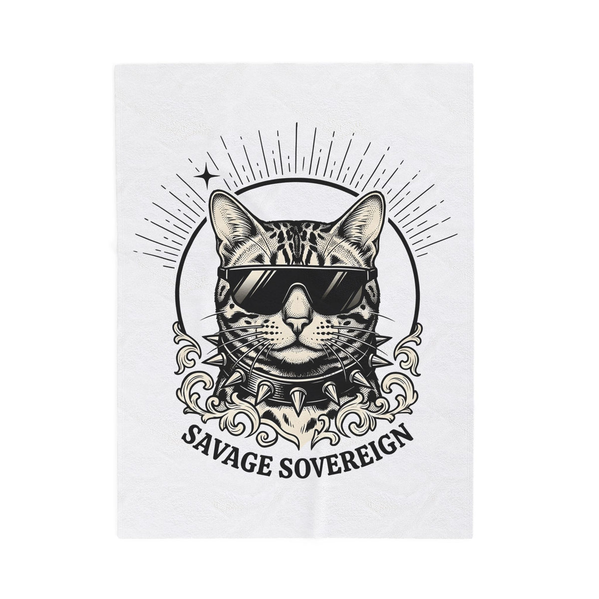 Stylish Cat Blanket Cat Joke Gift Women Illustrative Blanket Kitty Blanket Feline Fan Catty Graphic Old School Cool Glasses Blanket