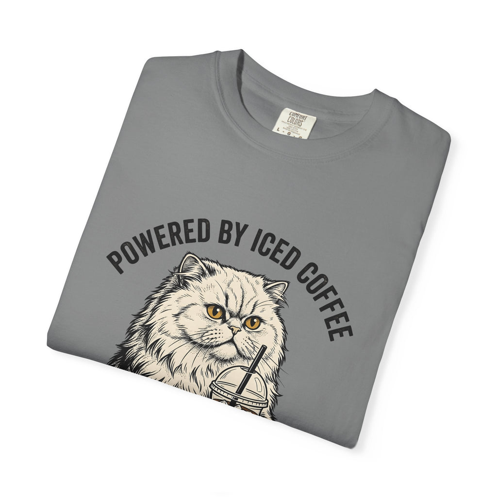 Persian Cat Coffee T-Shirt Coffee Animals Gift Women Hand Drawn T-Shirt Persian Cat T-Shirt Coffee Fan Illustrated T-Shirt Pet Graphic Vintage Iced