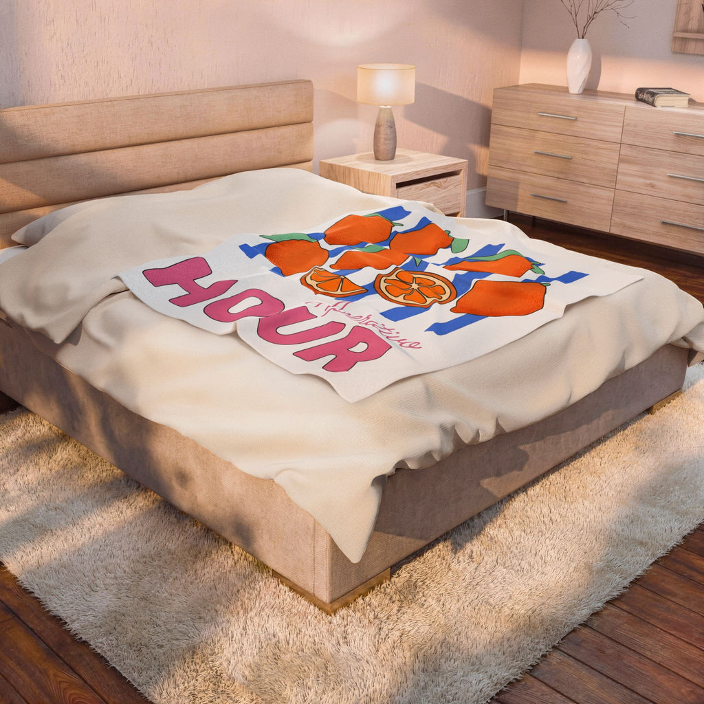 Lemon Fruit Blanket Drinks Vacation Gift Women Cartoon Blanket Citrus Blanket Beverage Fan Cocktail Graphic Classic Orange Segment Blanket