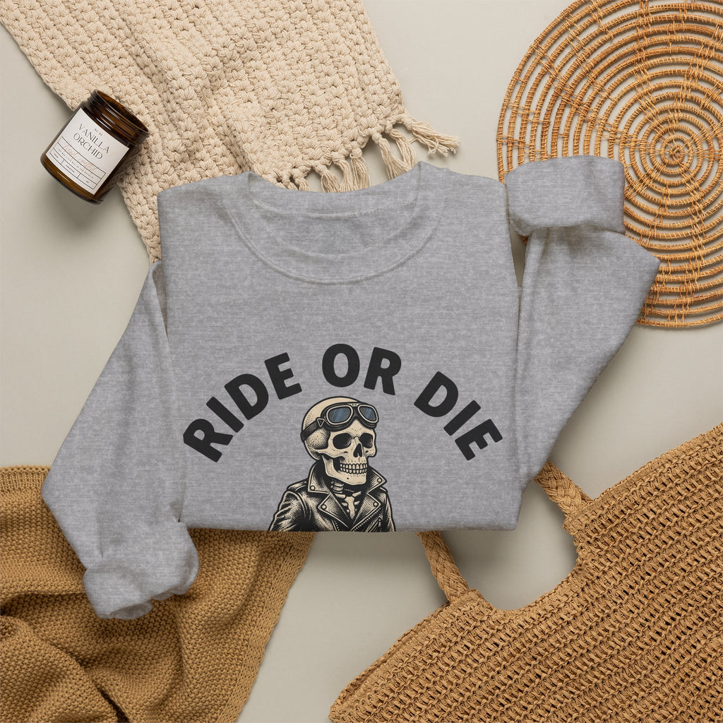 Bony Biker Sweatshirt Halloween Chopper Gift Women Old School Sweatshirt Biker Sweatshirt Horror Fan Retro Sweatshirt Motorcycle Graphic Grunge Shades Sweatshirt