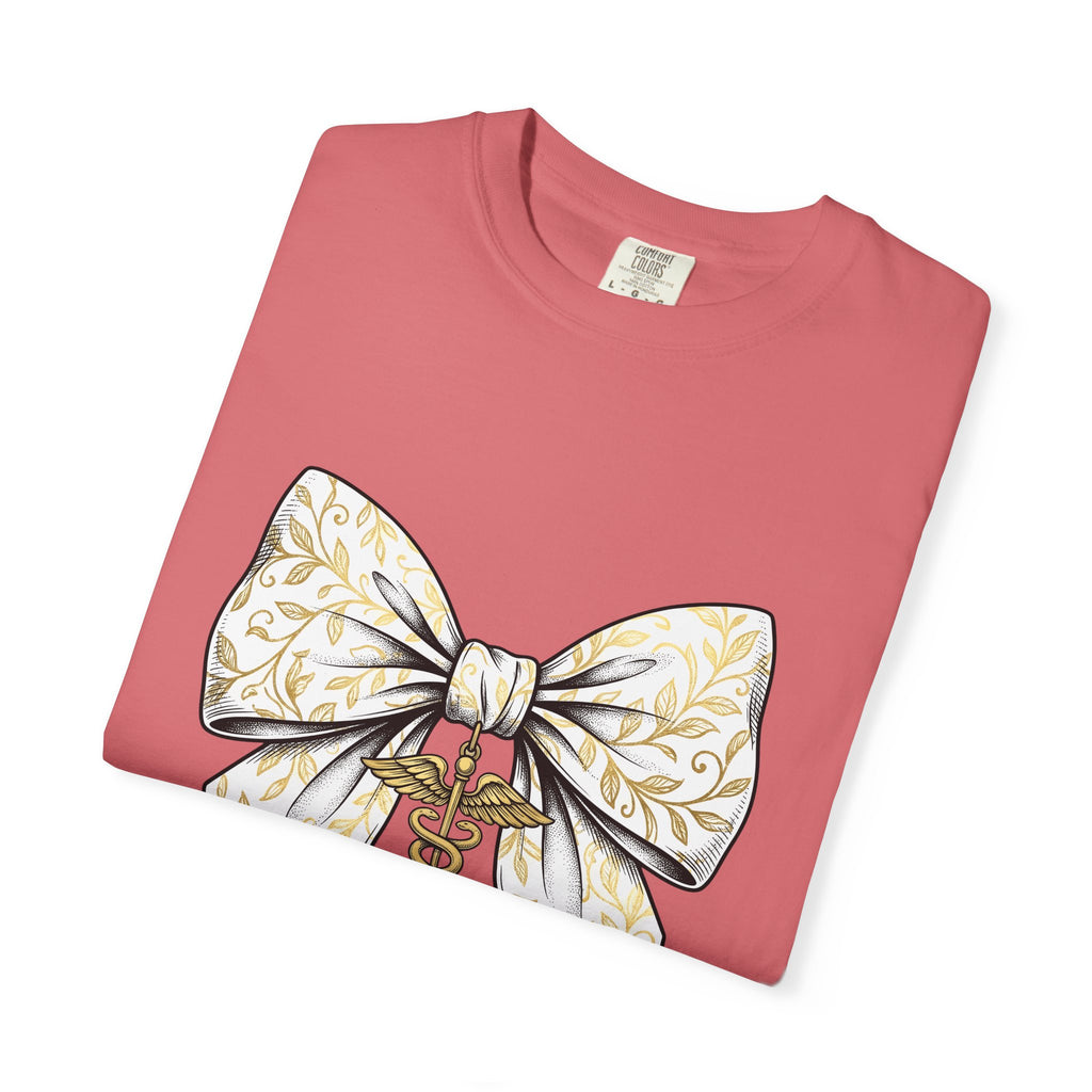 Medical Bow T-Shirt Nurses Healthcare Gift Women Botanical T-Shirt Medical Bow Tie T-Shirt Nurse Enthusiast Botanical Illustration Medical Graphic
