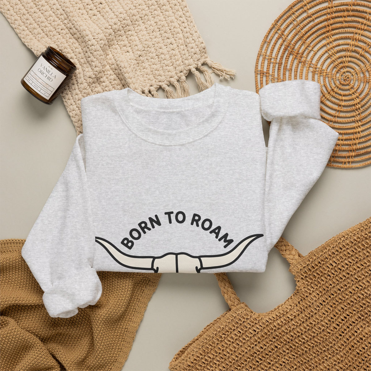 Bull Skull Cowgirl Tribal Gift Country Skull Rodeo Fan Western Tribal Clean Horns Sweatshirt