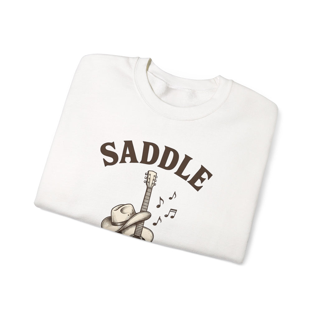 Cowboy Hat Guitar Sweatshirt Cowgirl Ranch Gift Women Retro Sweatshirt Guitar Sweatshirt Cowgirl Fan Vintage Sweatshirt Farm Graphic Doodle Music Symbols