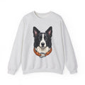 Border Collie Puppy Sweatshirt Dog Pets Gift Women Line Art Sweatshirt Puppy Sweatshirt Dog Fan Collie Sweatshirt Animal Graphic Hand Drawn Woven Collar Sweatshirt
