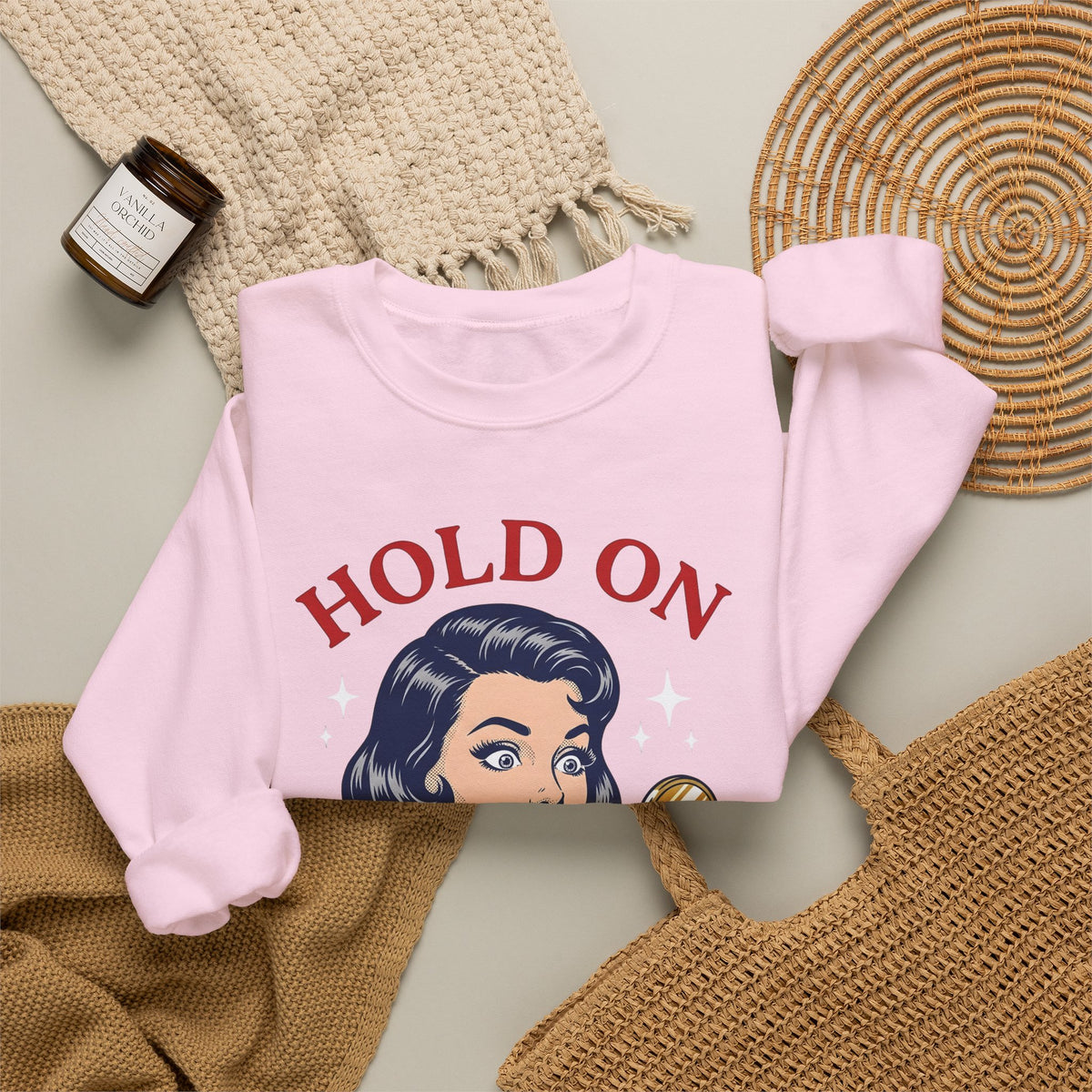 Vintage Woman Mirror Funny Humor Gift Retro Antique Lady Comedy Fan Vintage Pop Sweatshirt