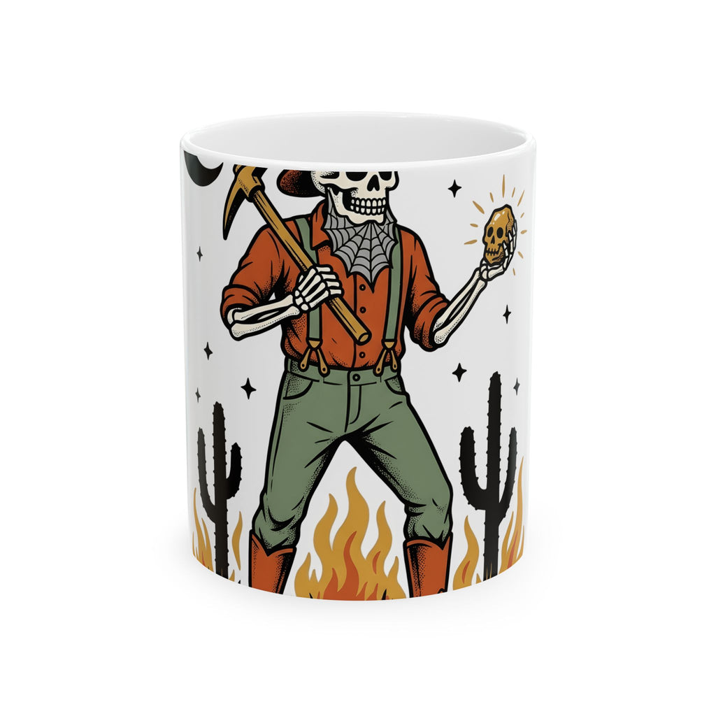 Skull Cowboy Mug Halloween Cowboy Gift Women Rustic Mug Sugar Skull Mug Horror Fan Vintage Mug Rodeo Graphic Old School Desert