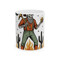 Skull Cowboy Mug Halloween Cowboy Gift Women Rustic Mug Sugar Skull Mug Horror Fan Vintage Mug Rodeo Graphic Old School Desert