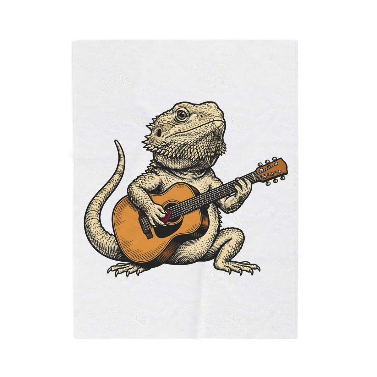 Bearded Lizard Guitar Blanket Boho Chic Gear Gift Women Cartoon Blanket Bearded Dragon Blanket Bohemian Fan Comic Blanket Equipment Graphic Hand