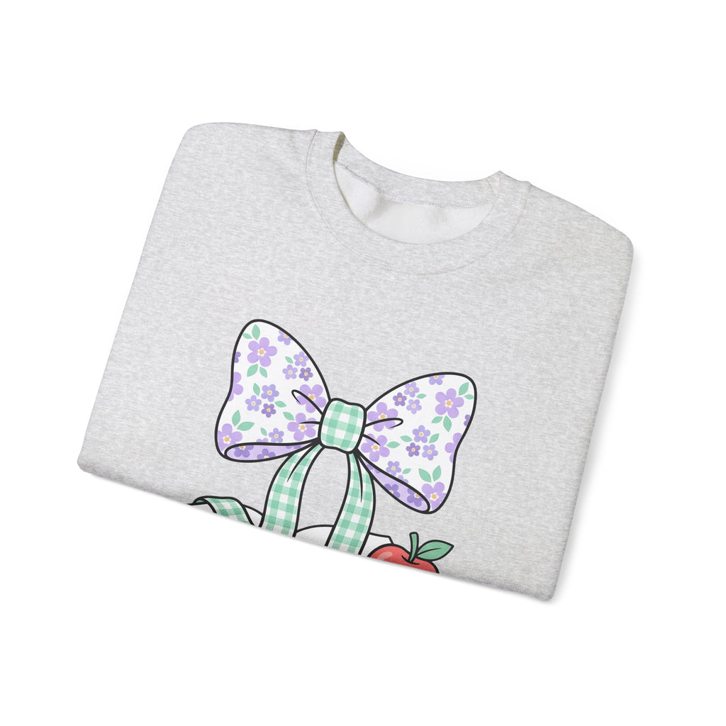 Reading Bow Sweatshirt Teachers Education Gift Women Cute Sweatshirt Reading Bow Sweatshirt Teacher Enthusiast Adorable Sweatshirt Learning Graphic Muted Fruit