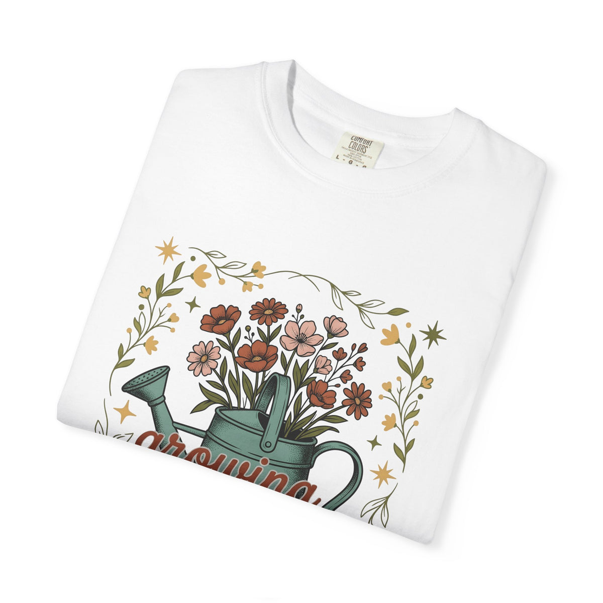 Watering Can Bouquet T-Shirt Teacher Horticulture Gift Women Line Art T-Shirt Flower Arrangement T-Shirt Educator Enthusiast Illustration Design