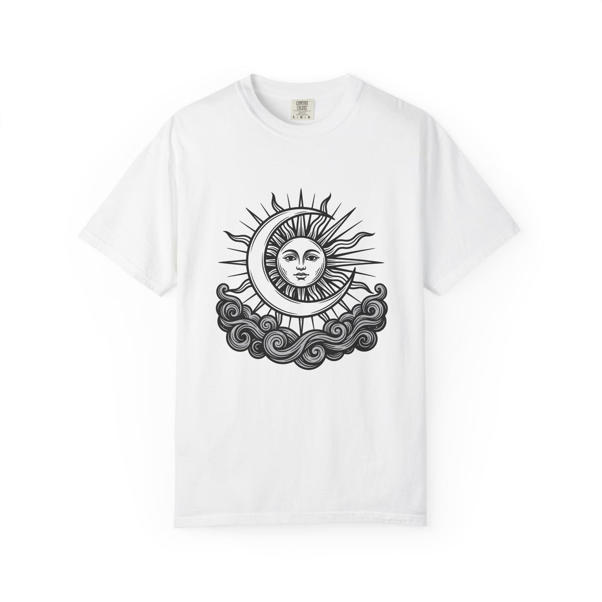 Sun Moon Boho Chic Astrology Gift Sketch Celestial Body Bohemian Enthusiast Drawing Astrology T-Shirt
