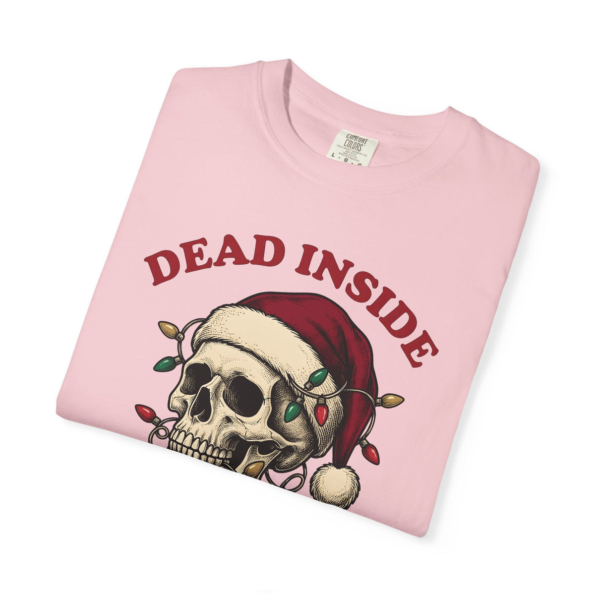 Skull Santa Hat T-Shirt Christmas Gothic Gift Women Tattoo T-Shirt Skull Cap T-Shirt Xmas Fan Ink T-Shirt Dark Graphic Vintage Christmas Lights