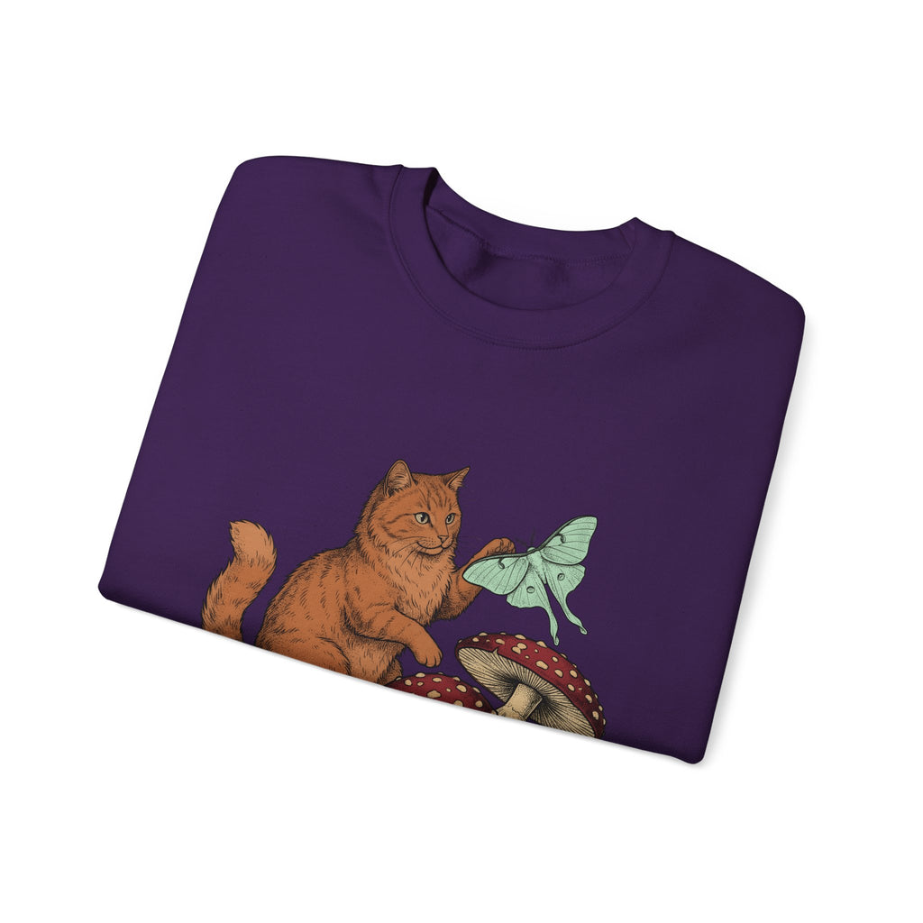 Kitty Toadstool Sweatshirt Cat Environment Gift Women Natural Sweatshirt Fungus T