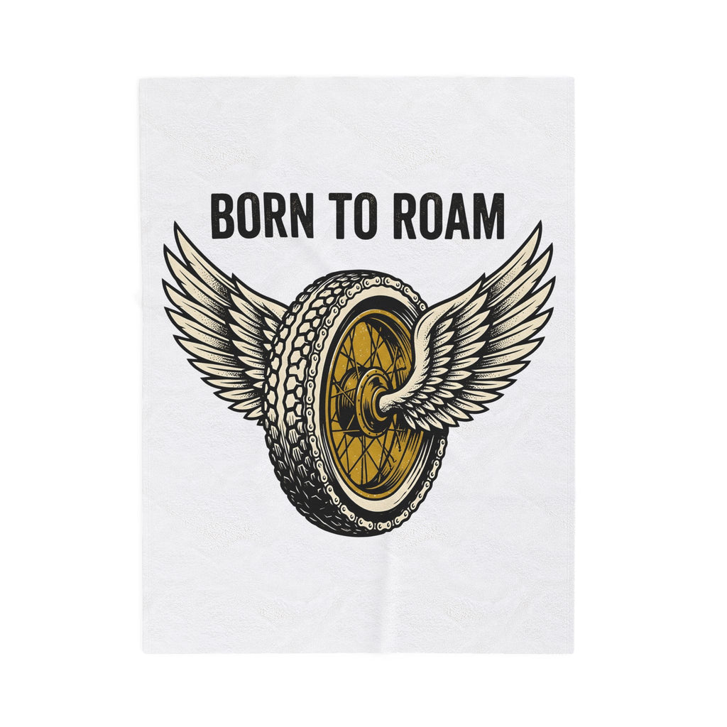 Flying Bike Tire Blanket Motorcycle Travel Gift Women Classic Blanket Wheel Blanket Biker Enthusiast Vintage Blanket Adventure Graphic Old School
