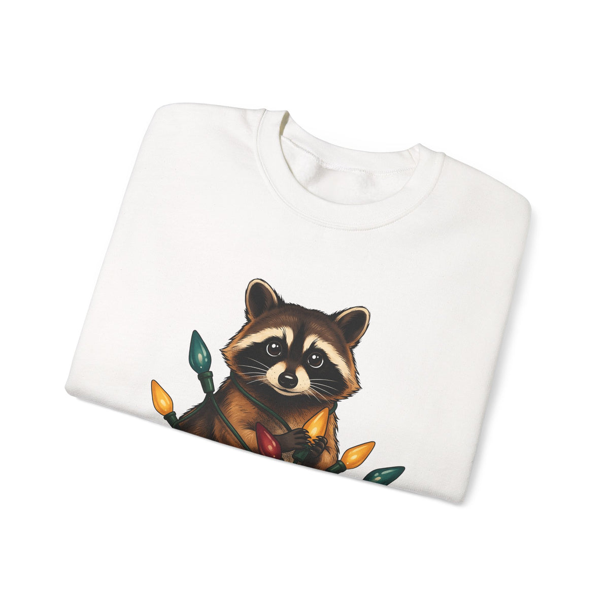 Raccoon Animals Seasonal Gift Playful Trash Panda Wildlife Fan Quirky Christmas Cartoon Sweatshirt